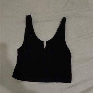 Black crop top tank